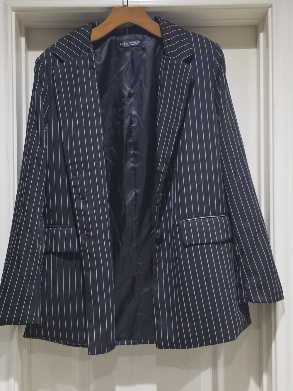 Shein Men’s Navy Pinstripe Blazer